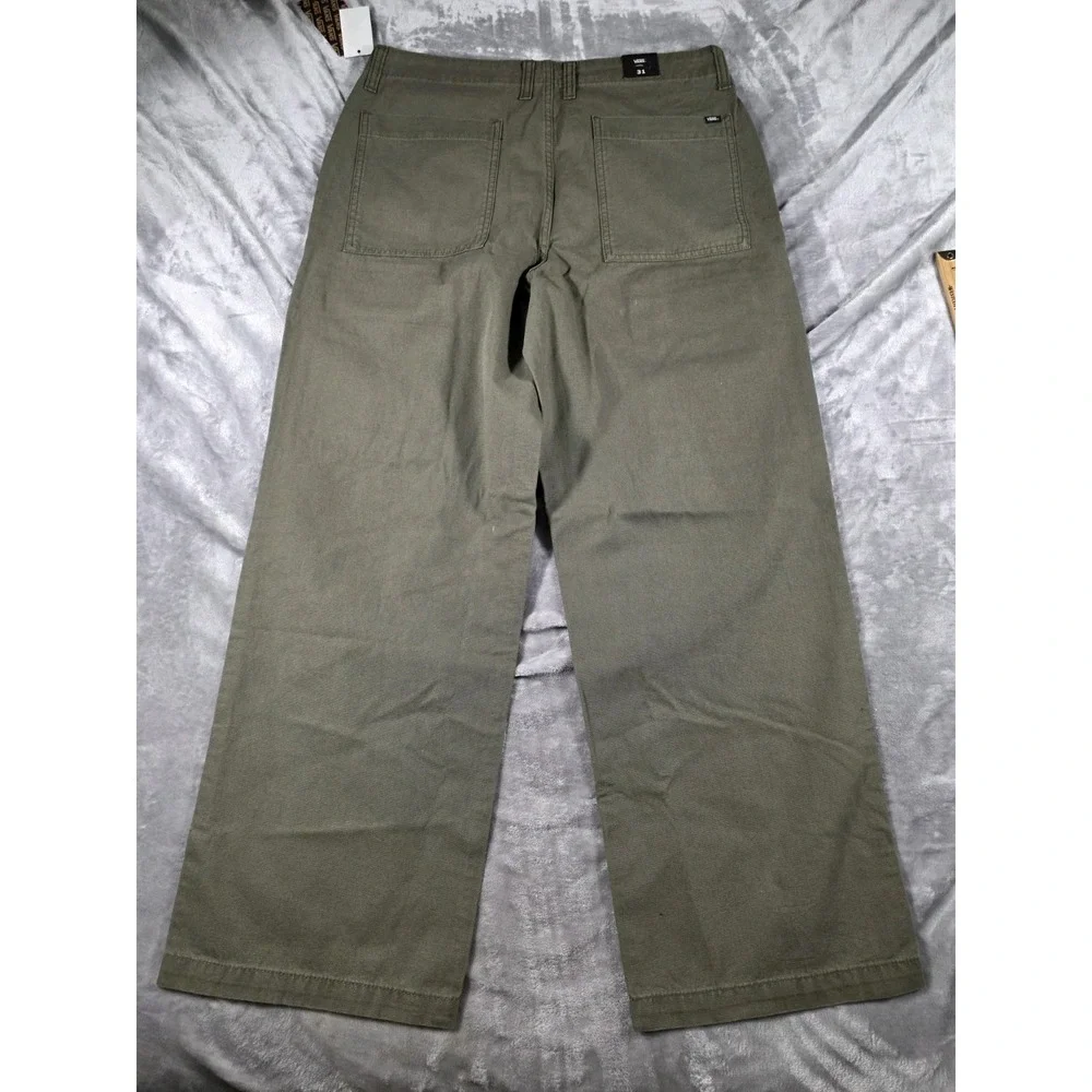 NWT Vans Women's Size 31 (34x31) Olive Green Canvas Arroyo Wide Leg Cargo Pants - Picture 10 of 10